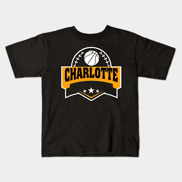 Personalized Basketball Charlotte Proud Name Vintage Beautiful Kids T-Shirt by Irwin Bradtke